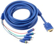Eagle Vidéo numérique Optique câble vidéo RGB/VGA, RCA 5X> VGA (m) 5 m Bleu (Import Allemagne)