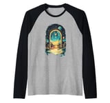 Cosmic Desert Portal Design for Dreamers and Stargazers Raglan Baseball Tee