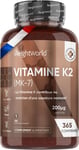 Vitamine K2 MK7 Pure Et Concentré À 200 Μg X365 Comprimés Soit 1/ Jour, Végan, C
