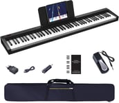 E Piano Piano Numérique 88 Touches, Clavier De Piano Électrique Semi-Lourd Pleine Grandeur Avec Fonction Midi Bluetooth Piano 88 Touches Avec Pupitre Pédale De Sustain Sac (Ph88C)