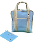 LACOSTE TOTE BAG Vertical Zipped Canvas Vintage L68 Summer 9  Light Blue