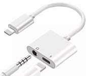 2 in 1 Adapter Splitter Audio Charger Headphone Aux 3.5mm iPhone 14 13 12 11 Pro