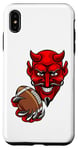 Coque pour iPhone XS Max Devil Cartoon Sports Team Mascotte Ballon de football américain