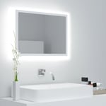 Miroir à led Style baroque - Miroir lumineux de salle de bain Blanc 60x8,5x37 cm Aggloméré BV878984 Bonnevie