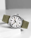 Fossil Men’s Bronson Field | Silver Dial | Green Nylon Strap FS5918