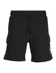 JACK & JONES Men's Jpstswift Cargo Sweat Shorts AUT, Black, S