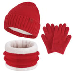 Enfant Garçon Fille Hiver Chapeau Bonnet Echarpe Gants Ensemble 4 5 6 7 8 Ans Polaire Bonnets Pom Casquette Cache Cou Gant Cadeaux pour Filles Garçons