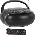 Tr634 Portable Cd Lecteur,Bluetooth Radio Fm,Boombox Stéréo,Poste Cd,Télécommande,Mp3,Usb,Aux,Display Lcd,Compact Et Robuste,Cadeaux Pour La Famille(Noir)