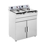 Royal Catering Dobbelt frituregryde - 2 x 16 l 400 V – med underskab