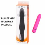 Up Shot Thrusting Anal 6 Inch Vibrator Waterproof Silicone Sex Toy + BULLET VIBE