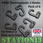 Plastic J-Hooks - Camping, Backpacking - Tents, Tarps, Backpacks - Pack of 6 NEW