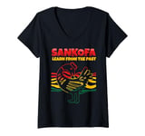 Womens Sankofa Learn From The Past African Symbol Adinkra V-Neck T-Shirt