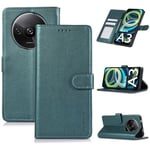 FUNHULLUN Etui Coque pour Xiaomi Redmi A3 4G,Flip Case Portefeuille Cuir pour Fermeture Magnétique,Blocage du Signal RFID，Housse Compatible avec Xiaomi Redmi A3 4G-Vert