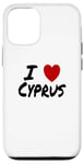 Coque pour iPhone 12/12 Pro I Heart (Love) Chypre Voyage Vacances Tourisme Méditerranée