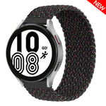 Flätat Solo Loop för Samsung Galaxy Watch 4/5/6/44mm 40mm/classic rem 46 42mm/active 2/Gear S3 armband 22mm 20mm klockarmband svart unity h black unity M