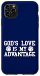 Coque pour iPhone 11 Pro Max God's Love is My Advantage Christian Tennis Jesus Christ