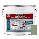 Peinture, résine d'étanchéité imperméabilisation terrasse circulable, balcon, sols extérieurs, béton, plusieurs coloris PROCOM 10 litres Vert clair (RAL 6021)