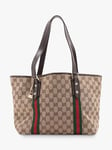 Pre-loved GUCCI GG Canvas Sherry Line Tote Bag, Brown