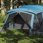 Campingtält med veranda 4 personer blå vattentätt