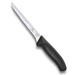 Victorinox Swiss Classic, Boning Knife, Extra Sharp Blade, Straight Edge, 15 cm, Plastic Handle, Stainless Steel, Black