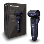 Panasonic ES-LV67 5-Blade Wet & Dry Electric Shaver For Men, Rechargeable, Responsive Beard Sensor, Multi-Flex 16D Head(Navy and Black) ( UK 2pin Bathroom Plug)