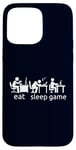 Coque pour iPhone 15 Pro Max Eat Sleep Game All Gamer Life At The Table Humour Gaming