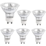 Halogenlampa GU10 35W 230V, 380lm Varmvitt 2700K, Dimbar Halogen Spotljuslampa, för Skåpsbelysning, Utställningsbelysning, 6-pack