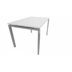 Bureau individuel réglable en hauteur profondeur 80 cm Producteo Gris aluminium CONNECT : bureau P80/obturateur prépercé/réglable 80x80/cpl blanc neige/cpi gris alu