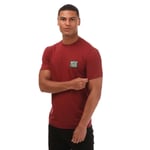 Armani Mens Regular-Fit T-Shirt in Burgundy Cotton - Size Small