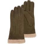 Gants Isotoner  Gants Femme cuir velours fourrés Olive