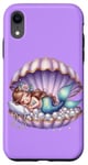 Coque pour iPhone XR Sirène Lilas Violet Sleepy Coquillage Sous L'eau