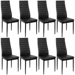 Yongqing - Lot de 8 Chaises de Salle à Manger,Chaise de Cuisine Cuir synthétique,pour Salle à Manger,Cuisine,Salle de Réunion,Noir