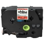 vhbw 1x Ruban compatible avec Brother PT ST5, RL700S, P900W, P950W, P900, P900NW imprimante d'étiquettes 18mm Noir sur Rouge, flexible