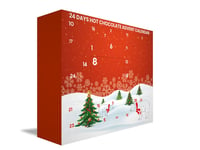 Hot chocolate advent calendar 2024 with 24 days flavoured hot chocolate sache...