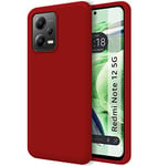 Tumundosmartphone Coque Silicone Liquide Ultra Douce pour Xiaomi Redmi Note 12 5G Couleur Rouge