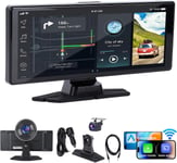 Écran Carplay 10,26"" pour Voiture avec caméra embarquée 4K/1080P Avant et arrière,Angle 170°,Apple CarPlay,GPS,Wi-FI,capteur G,Vision Nocturne,Lien Miroir,Carte 64 Go