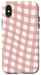 Coque pour iPhone X/XS Rose et blanc carreaux vagues classiques