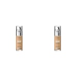 L'Oréal Paris - Fond de Teint Fluide - Hydratation 24H - Formule à l'Acide Hyaluronique - Tous les Types de Peaux - Teinte : Beige Rosé (3.R) - Accord Parfait - 30 ml (Lot de 2)