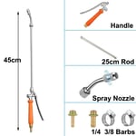 Outils de pulvérisateur de sac à dos,1/4 "",3/8"",connecteur barbelé en laiton,vanne d'arrêt,2 colliers de serrage,rallonge de jardin,remplacement de baguette de pulvérisation - Type 45cm Type A