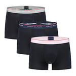 Tommy Hilfiger Boxer Homme Lot de 3 Slip Homme Sous-Vêtement, Noir (Pitch Blue/Pink/Antique Silver), M