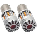 Eseastar Ampoule P21W S25 BA15S 1156 LED Ambre de Super Brillant 12V-24V 10000LM Canbus sans Erreur Anti Hyper Flash Convient Aux Clignotants Avant et Arrière de voiture,Pack de 2