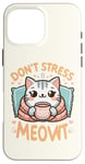 Coque pour iPhone 16 Pro Max idee cadeau citation drôle relaxation design chat kawaii