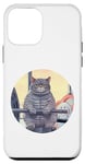 iPhone 12 mini Cute Grey Fit Muscle Cat Sitting on Gym Lifting Bench Case