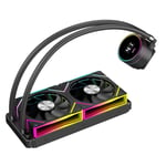 CiT Water Liquid CPU Cooler 240mm ARGB LED AIO Cooling Kit Temperature Display