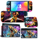 Kit De Autocollants Skin Decal Pour Commutateur Oled Ns Console De Jeu Oled Metroid Metroid Dread, T1tn-Nsoled-0085