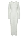 Pcnaya Ls O-Neck Lace Maxi Dress D2D Jit White Pieces