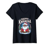 Womens Happy kwanzaa Merry christmas African american hoilday V-Neck T-Shirt