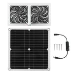 25W Solar Fan Double Fan Pet Exhaust Fan Solar Panel Battery Panel Outdoor Pe