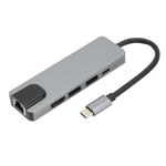 USB C -keskitin 5 in 1 USB3.0 87 W PD Fast Charge Gigabit Ethernet USB C - High Definition Multimedia Interface USB C -sovitin