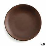 Anaflor lergods brun keramisk tallrik (Ø 29 cm) (8 enheter)